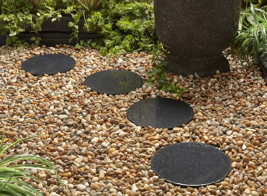 Natural Round Stepping Stone 300mm Charcoal Pallet Qty : 81